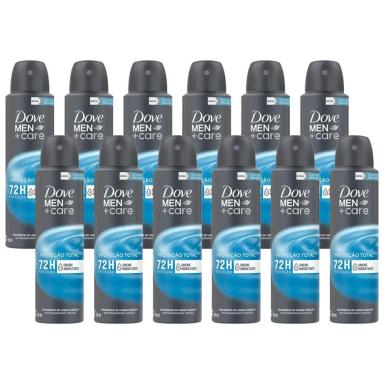Kit 12 Desodorantes Aerosol Dove Men+Care Proteção Total 150ml