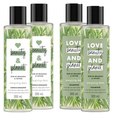 KIT 2 SHAMPOOS + 2 CONDICIONADOR LOVE BEAUTY &amp;amp; PLANET ENERGIZING DETOX 300ML