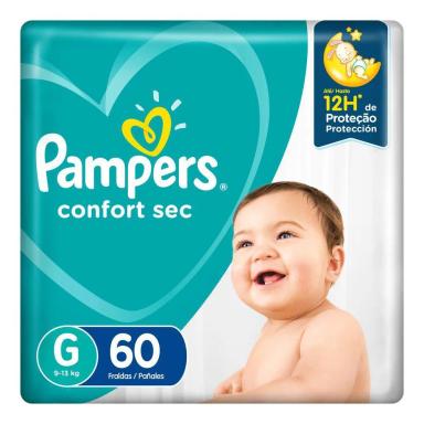 FRALDA PAMPERS CONFORT SEC PACK TAMANHO G 60 UNIDADES