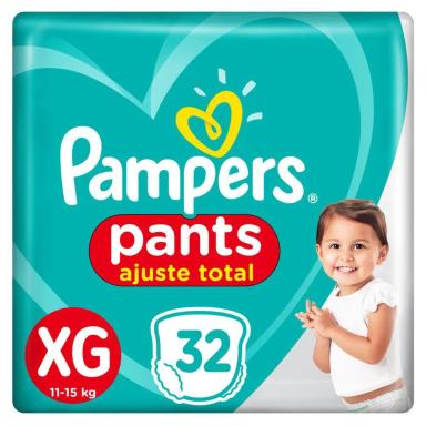 FRALDA PAMPERS PANTS AJUSTE TOTAL MEGA XG 32 UNIDADES