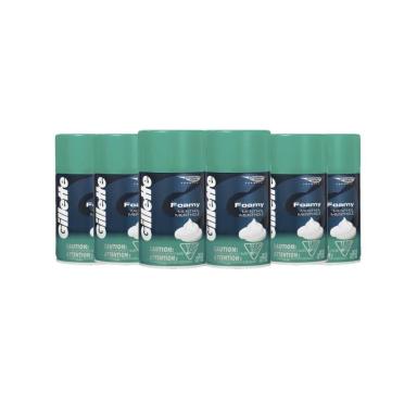 KIT COM 6 ESPUMAS DE BARBEAR GILLETTE FOAMY MENTOL 175G