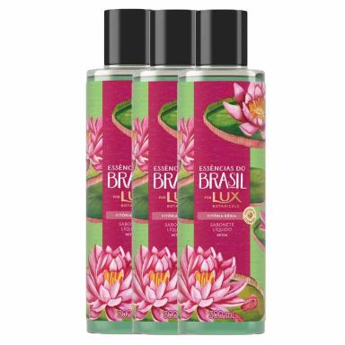 KIT COM 3 SABONETES LíQUIDO LUX ESSêNCIAS DO BRASIL BOTANICALS VITóRIA RéGIA 300ML
