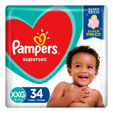 FRALDA PAMPERS SUPERSEC XXG 34 UNIDADES