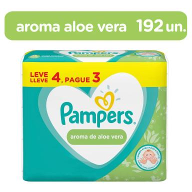 LENçOS UMEDECIDOS PAMPERS AROMA DE ALOE VERA 192 UNIDADES