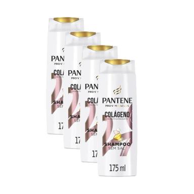 KIT 4 SHAMPOOS PANTENE COLáGENO HIDRATA E RESGATA 175ML