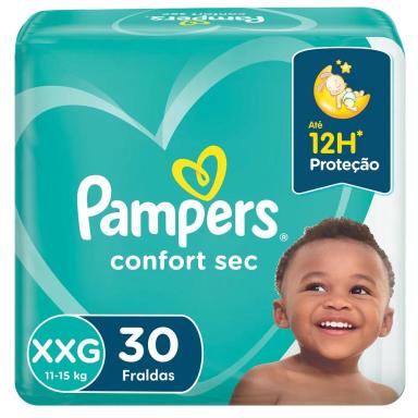 FRALDA PAMPERS CONFORT SEC MEGA XXG COM 30 UNIDADES