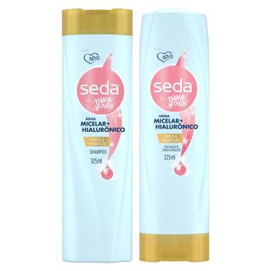 KIT SHAMPOO SEDA HIDRATAçãO MICELAR BY NIINA SECRETS 325ML + CONDICIONADOR 325ML