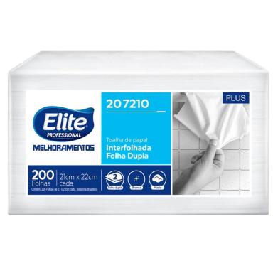 PAPEL TOALHA INTERFOLHADO ELITE FOLHA DUPLA PLUS 200 FOLHAS