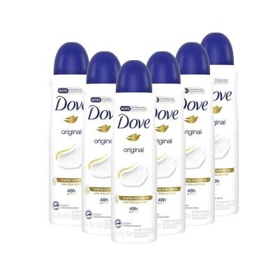 KIT 6 DESODORANTES DOVE ANTITRANSPIRANTE AEROSSOL ORIGINAL 150ML