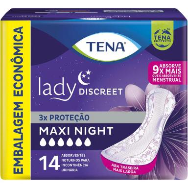 Absorvente para Incontinência Urinária Lady Discreet Maxi Night com 14 unidades 