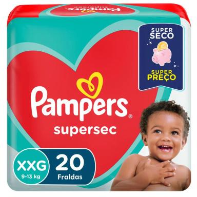 FRALDA PAMPERS SUPERSEC XXG 20 UNIDADES