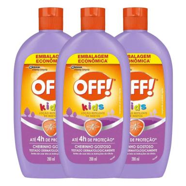 Kit 3 Repelente de Insetos Off! Loção Kids 200ml
