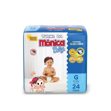FRALDA TURMA DA MôNICA BABY JUMBO G COM 24UN