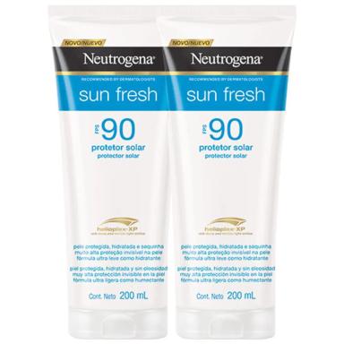 KIT 2 PROTETOR SOLAR NEUTROGENA SUN FRESH LOçãO FPS 90 200ML
