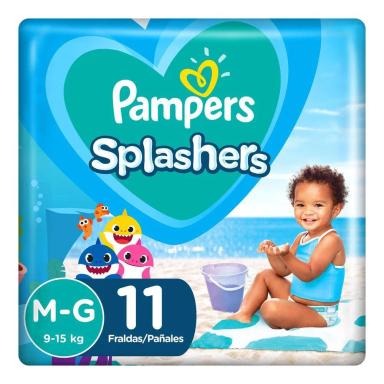 FRALDA PARA ÁGUA PAMPERS SPLASHERS BABY SHARK M-G 11 UNIDADES