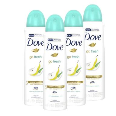 KIT 4 ANTITRANSPIRANTES AEROSOL DOVE GO FRESH PERA E ALOE VERA 150ML