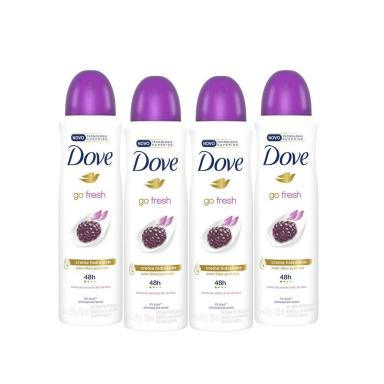 KIT 4 DESODORANTES DOVE NUTRITIVE SECRETS ANTITRANSPIRANTE AEROSSOL LAVANDA E FLORES BRANCAS 150ML