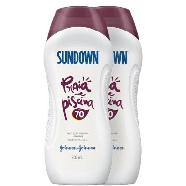 KIT COM 2 PROTETOR SOLAR SUNDOWN PRAIA E PISCINA FPS 70 200ML
