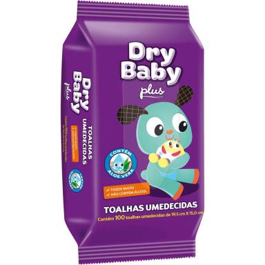 TOALHAS UMEDECIDAS DRYBABY PLUS COM 100 UNIDADES