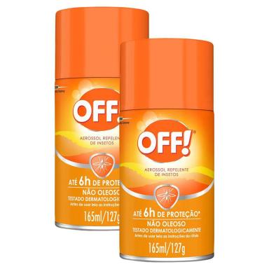 KIT 2 REPELENTE DE INSETOS OFF! AEROSSOL 165ML