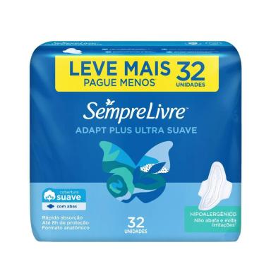 ABSORVENTE EXTERNO SEMPRE LIVRE ADAPT PLUS 32 UNIDADES