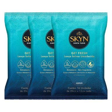 KIT 3 LENçOS UMEDECIDOS SKYN 16 UNIDADES
