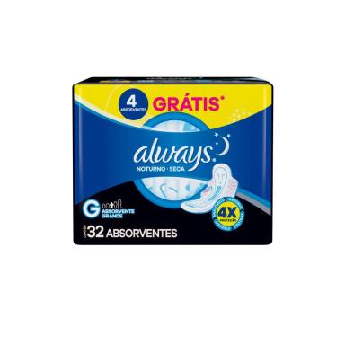 Absorvente Always Noites Tranquilas Seca com abas 32 Unidades