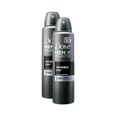 KIT 2 DESODORANTES DOVE MEN+CARE ANTITRANSPIRANTE AEROSSOL INVISIBLE DRY 150ML