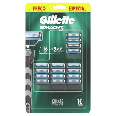 REFIL PARA BARBEAR GILLETTE MACH3 16 UNIDADES