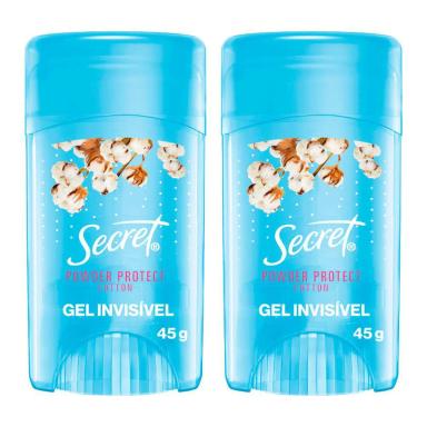 KIT 2 DESODORANTES EM GEL SECRET ALGODãO 45G