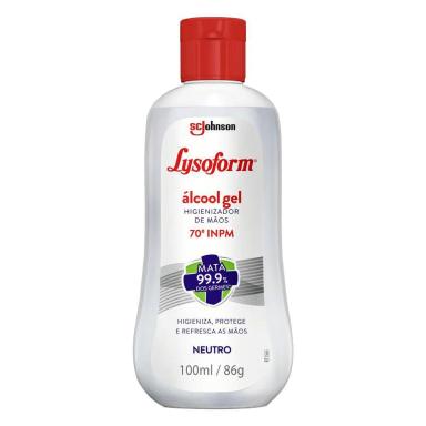 ÁLCOOL EM GEL LYSOFORM HIGIENIZADOR PARA AS MãOS NEUTRO 100ML