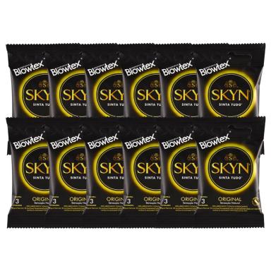 KIT 12 PACOTES PRESERVATIVO SKYN C/ 3 UNIDADES CADA