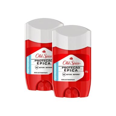 KIT 2 DESODORANTE EM BARRA OLD SPICE PROTEçãO ÉPICA MAR PROFUNDO 50G