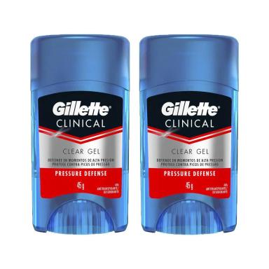KIT DESODORANTE GILLETTE CLINICAL GEL PRESSURE DEFENSE 45G COM 2
