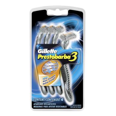 APARELHO DE BARBEAR GILLETTE PRESTOBARBA3 C/4 UNIDADES