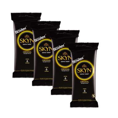 KIT 4 PACOTES PRESERVATIVO SKYN C/ 6 UNIDADES CADA