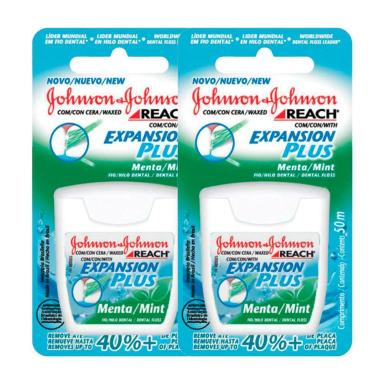 KIT 2 FIO DENTAL REACH EXPANSION PLUS MENTA JOHNSON'S 50M