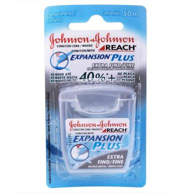 KIT FIO DENTAL J&amp;amp;J REACH EXPANSION PLUS EXTRA FINO 50M COM 5 UNIDADES