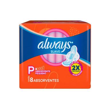 ABSORVENTE ALWAYS SUPER PROTEçãO SUAVE COM ABAS 8 UNIDADES