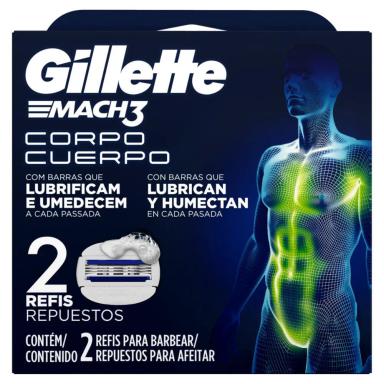 CARGA PARA APARELHO DE BARBEAR GILLETTE MACH3 CORPO 2 UNIDADES