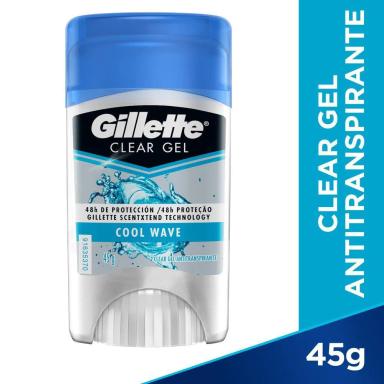 DESODORANTE GILLETTE ANTITRANSPIRANTE CLEAR GEL COOL WAVE 45G