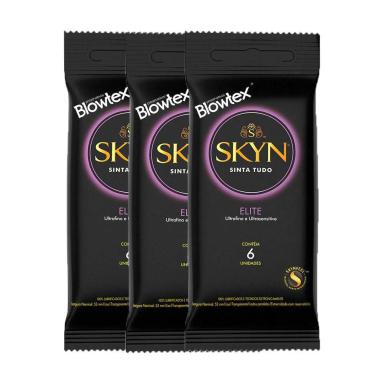 KIT 3 PRESERVATIVOS SKYN ELITE 6 UNIDADES