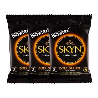 KIT 3 PRESERVATIVOS SKYN GRANDE C/ 3 UNIDADES CADA