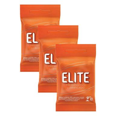 KIT 3 PRESERVATIVOS BLOWTEX ELITE 3 UNIDADES