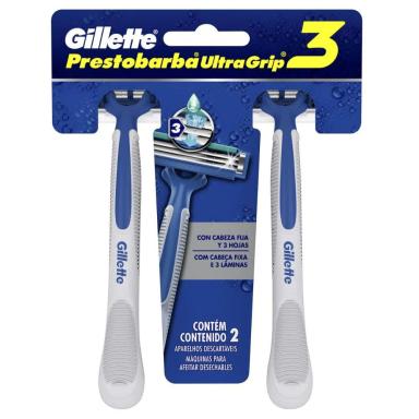 Aparelho de Barbear Gillette Prestobarba Ultragrip 3 c/ 2 Unidades