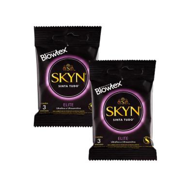KIT 2 PACOTES PRESERVATIVO SKYN ELITE C/ 3 UNIDADES CADA