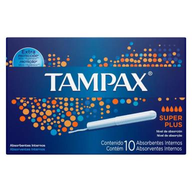 ABSORVENTE INTERNO TAMPAX SUPER PLUS - 10 UNIDADES