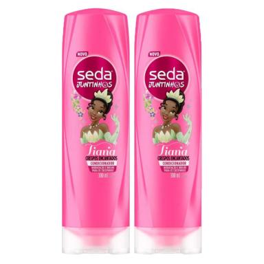 KIT 2 CONDICIONADORES SEDA INFANTIL TIANA JUNTINHOS CRESPOS ENCANTADOS 300ML CADA