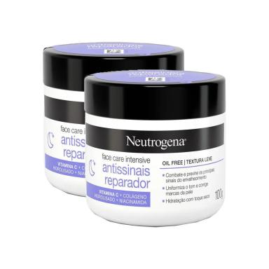 KIT 2 HIDRATANTES FACIAL NEUTROGENA FACE CARE INTENSIVE ANTISSINAIS REPARADOR 100G