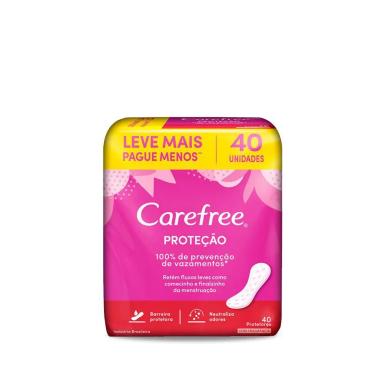 PROTETOR DIáRIO CAREFREE PROTEçãO COM PERFUME COM 40 UNIDADES
